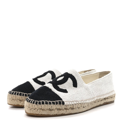 Terry Cloth CC Espadrilles 41 Silver Black
