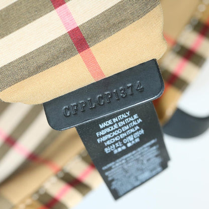 BURBERRY Nova Check Tote Bag Coated Canvas Beige Black Auth 58067
