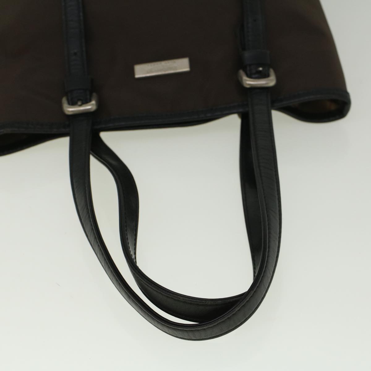 BurberrySs Blue Label Tote Bag Nylon Brown Auth 58200