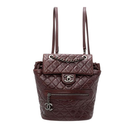 CHANEL Paris-Salzburg Mountain Maroon Calfskin Leather Backpack