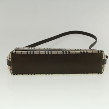 Burberry Nova Check Shoulder Bag Nylon Canvas Beige Auth 58706