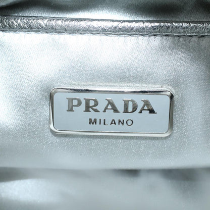 PRADA Clutch Bag Fur White Auth 58971