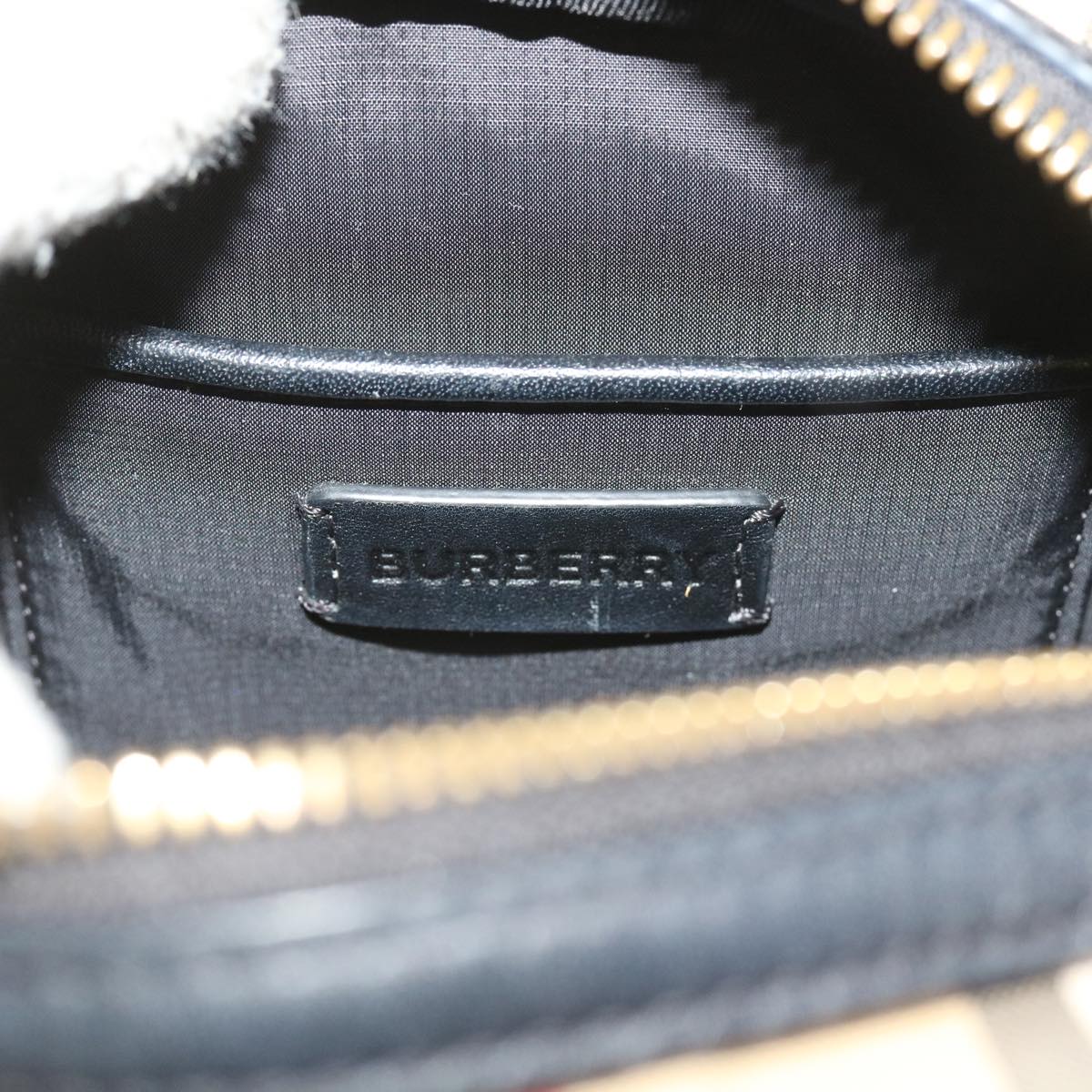 Burberry Nova Check Shoulder Bag Nylon Canvas Beige Auth 58996A