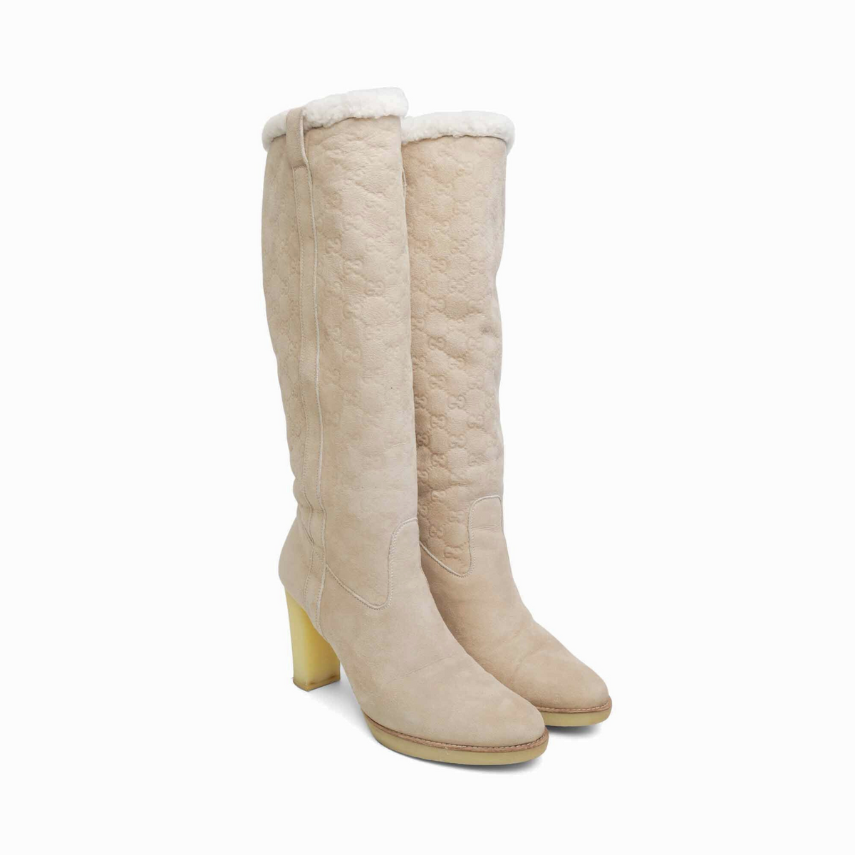 Gucci Suede Monogram Boots - Women's 11