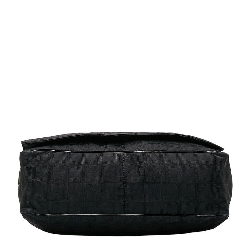 Chanel New Label Line Messengers Bag Gold   houlder Bag Black Nylon  CHANEL