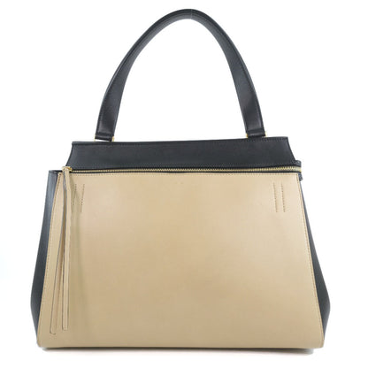 CELINE Handbag 172613 Calfskin beige medium Edge Women Used