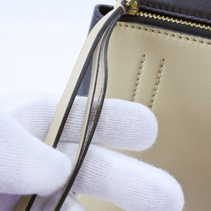 CELINE Handbag 172613 Calfskin beige medium Edge Women Used
