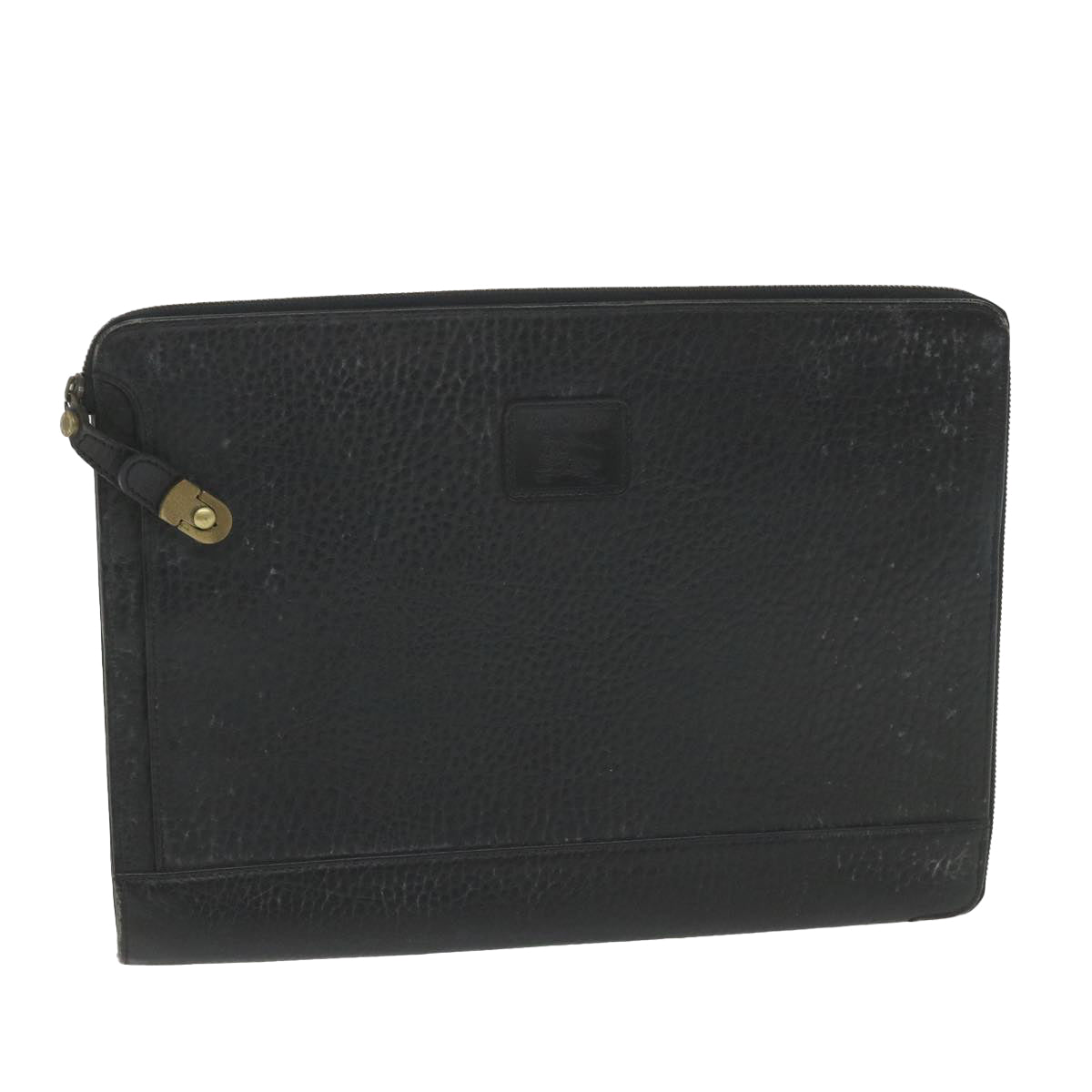 BurberrySs Briefcase Leather Black Auth 59094