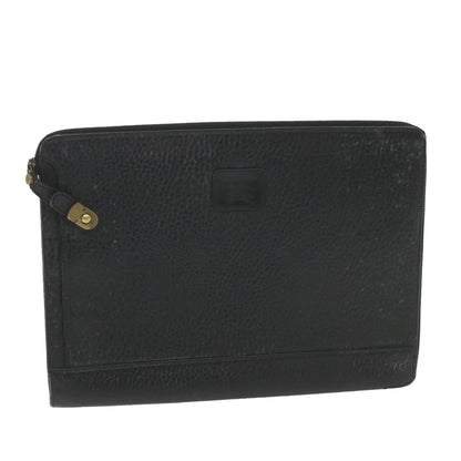 BurberrySs Briefcase Leather Black Auth 59094
