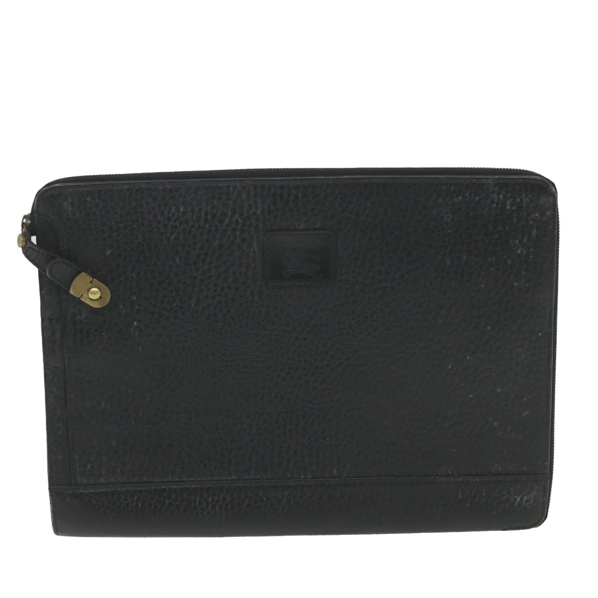 BurberrySs Briefcase Leather Black Auth 59094
