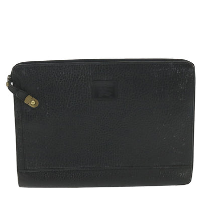 BurberrySs Briefcase Leather Black Auth 59094