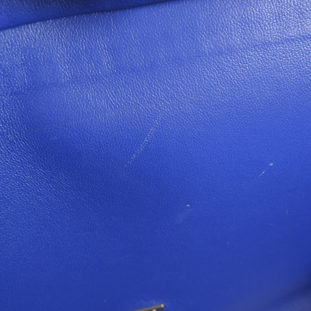 CELINE Handbag Calfskin, suede Black / blue / beige 2WAYShoulder Trapeze Women Used