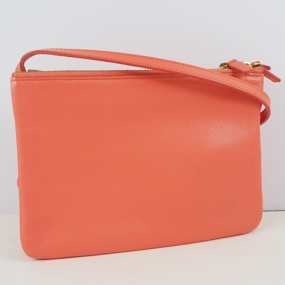 CELINE Shoulder Bag 165113ETA lambskin Coral pink Trios Mall Women Used