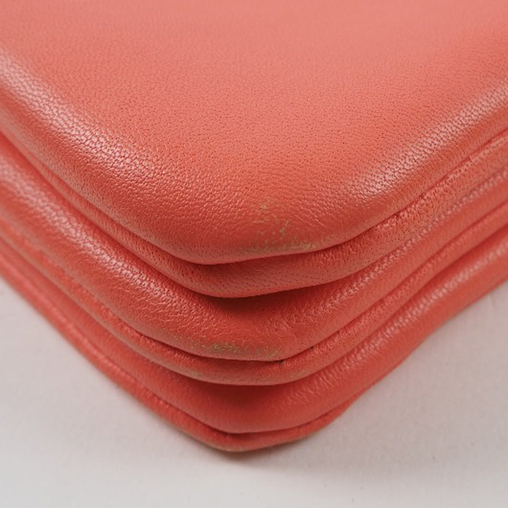 CELINE Shoulder Bag 165113ETA lambskin Coral pink Trios Mall Women Used