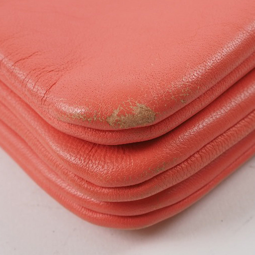 CELINE Shoulder Bag 165113ETA lambskin Coral pink Trios Mall Women Used