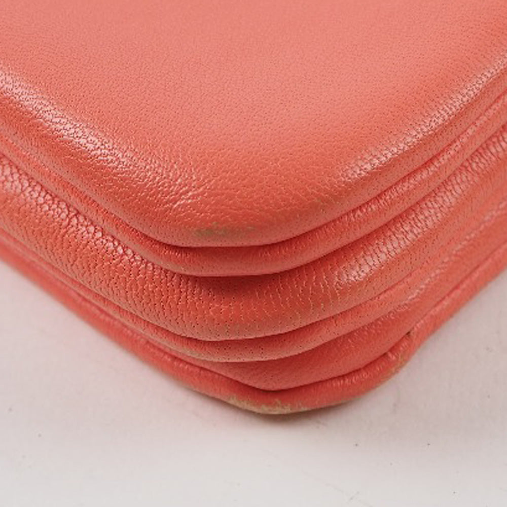 CELINE Shoulder Bag 165113ETA lambskin Coral pink Trios Mall Women Used