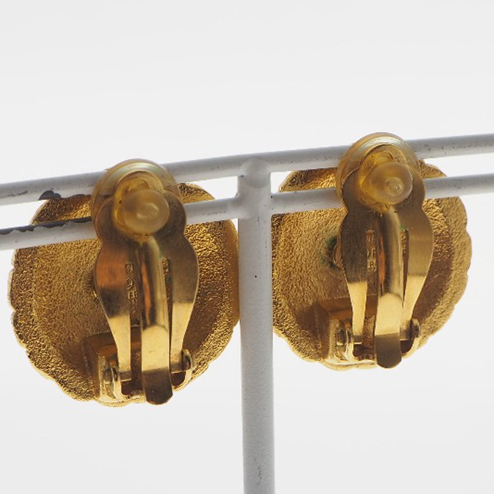 CHANEL Earring Plated Gold gold vintage COCO Mark Women Used