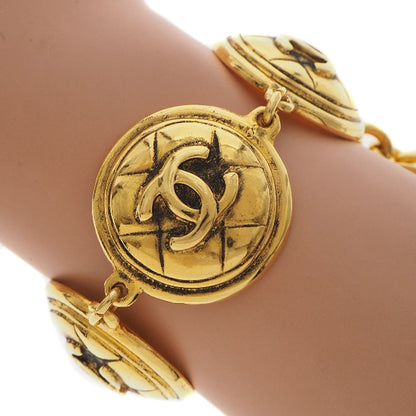 CHANEL bracelet Plated Gold gold vintage Matrasse COCO Mark Women Used