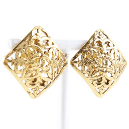 CHANEL Earring Plated Gold gold COCO Mark Women Used