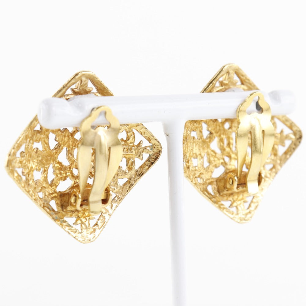 CHANEL Earring Plated Gold gold COCO Mark Women Used