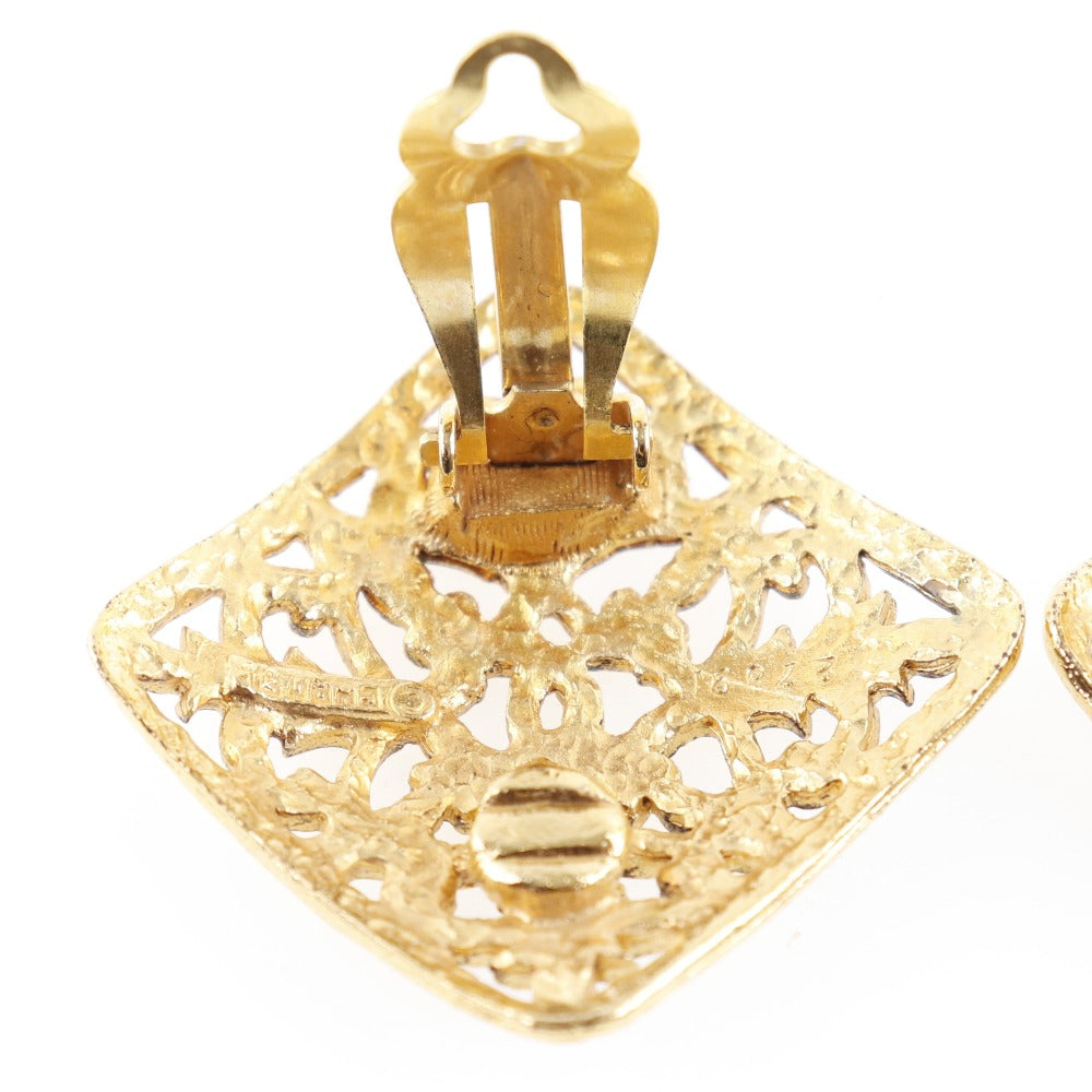CHANEL Earring Plated Gold gold COCO Mark Women Used