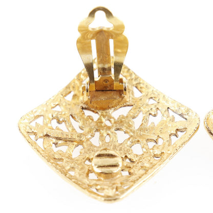 CHANEL Earring Plated Gold gold COCO Mark Women Used