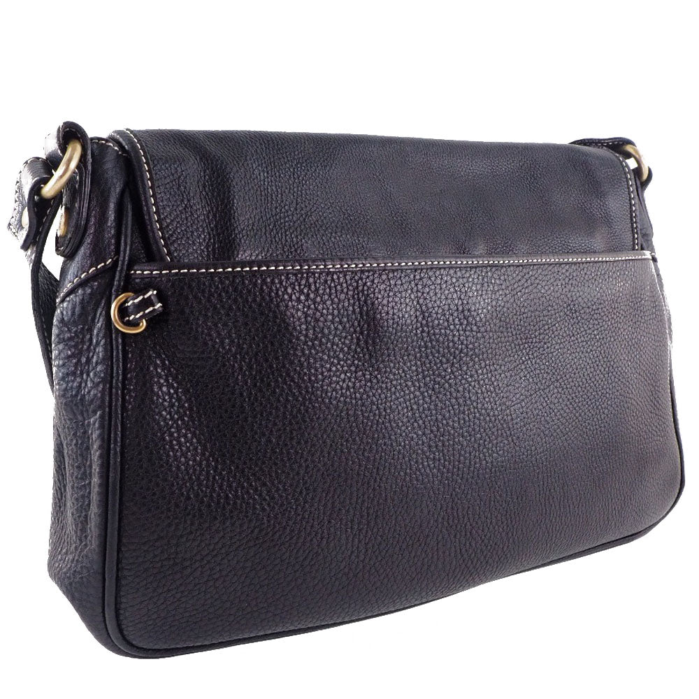 CELINE Shoulder Bag Calfskin black Women Used