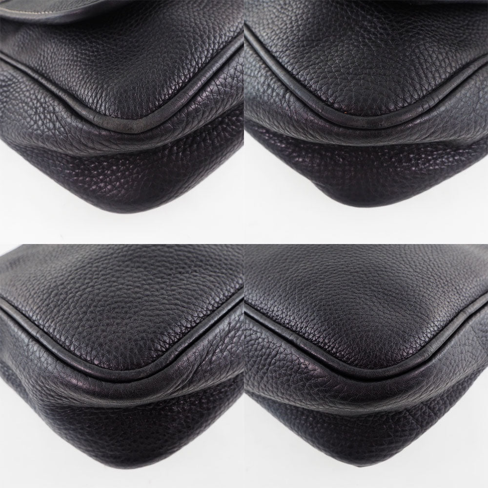 CELINE Shoulder Bag Calfskin black Women Used