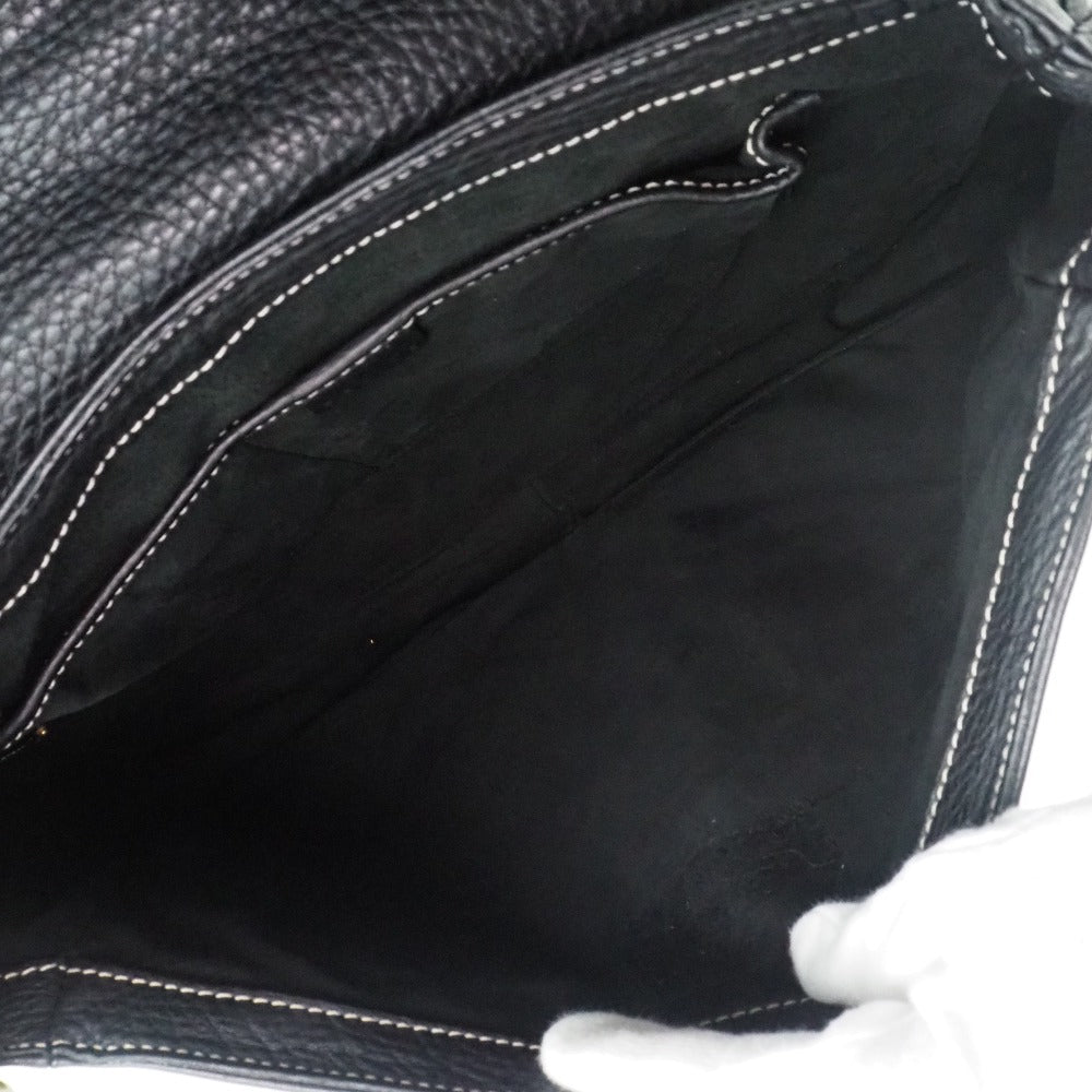 CELINE Shoulder Bag Calfskin black Women Used