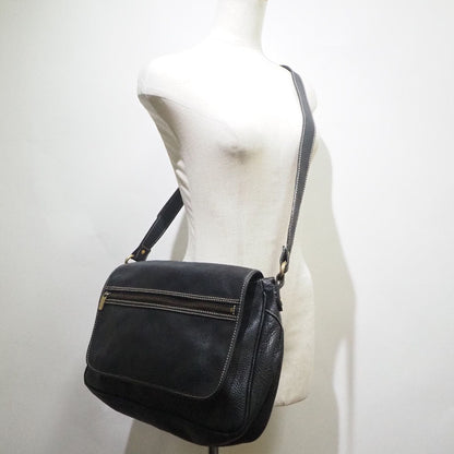 CELINE Shoulder Bag Calfskin black Women Used