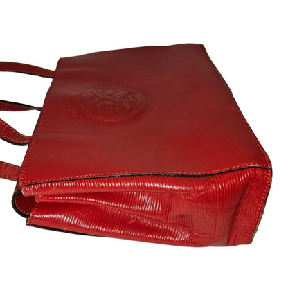 Fendi red leather Janus head satchel
