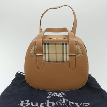 BURBERRY s Hand Bag Leather Beige Auth 59466