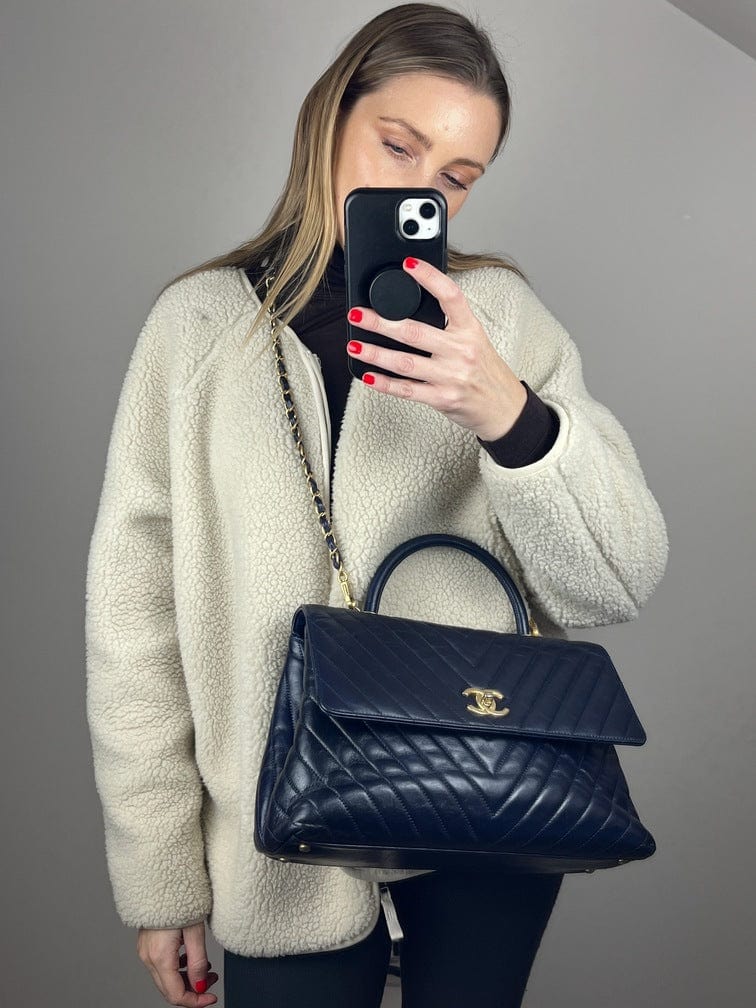 Chanel Chevron Quilted Coco Bag