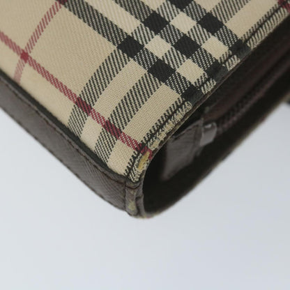 Burberry Nova Check Tote Bag Nylon Beige Auth 59816