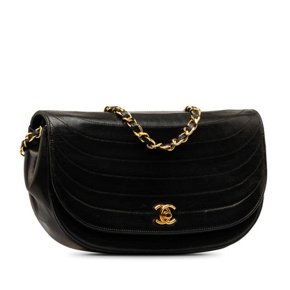 Chanel Coco Half Moon Chain Shoulder Bag Black   Chanel