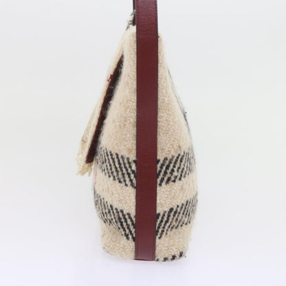 Burberry Nova Check Shoulder Bag Wool Beige Auth 59951