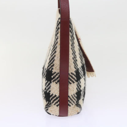 Burberry Nova Check Shoulder Bag Wool Beige Auth 59951