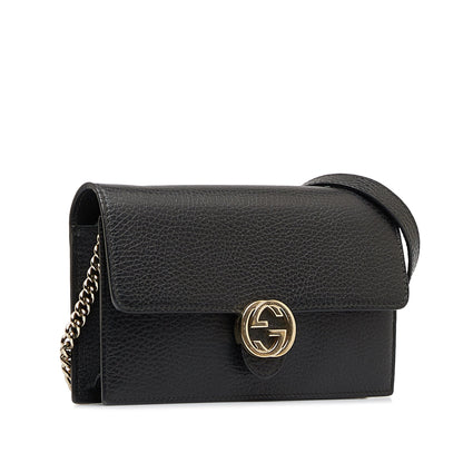 Gucci Interlocking G Wallet On Chain Black