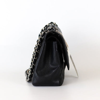 Jumbo Classic Flap Black Caviar Leather with SHW