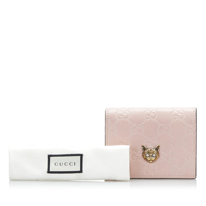 Guccissima Signature Angry Cat Bi-Fold Wallet Small Wallets