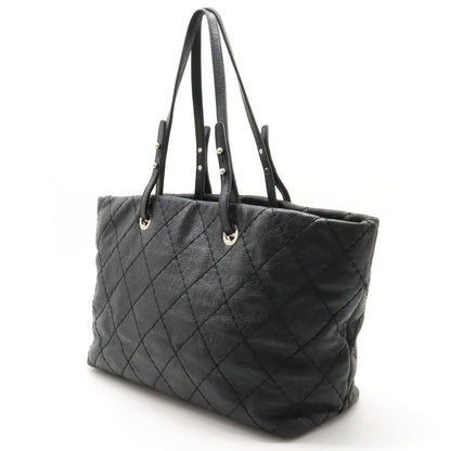 CHANEL Chanel Onza Road Coco Tote Bag Shoulder Bag Shoulder Killing Leather Black Black Silver  A48019