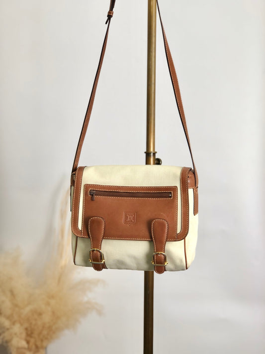 CELINE  Shoulder bag White×Brown Vintage ue3evj