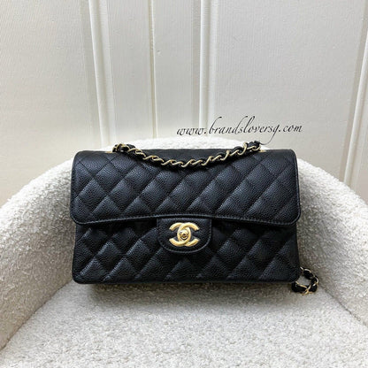 Chanel Small Classic Flap CF in Black Caviar and GHW (Model: A01113)