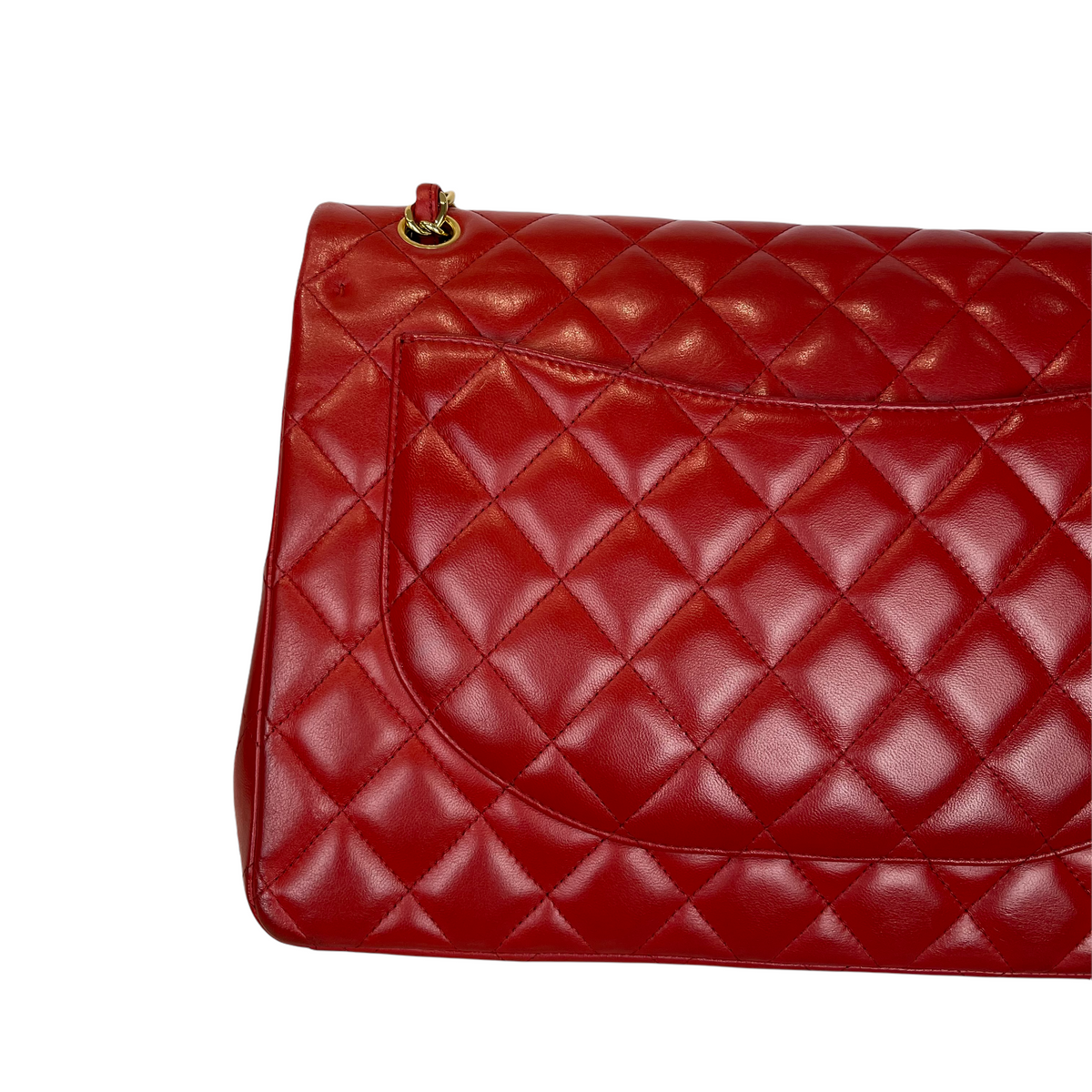 Double Flap Maxi Lambskin Red GHW