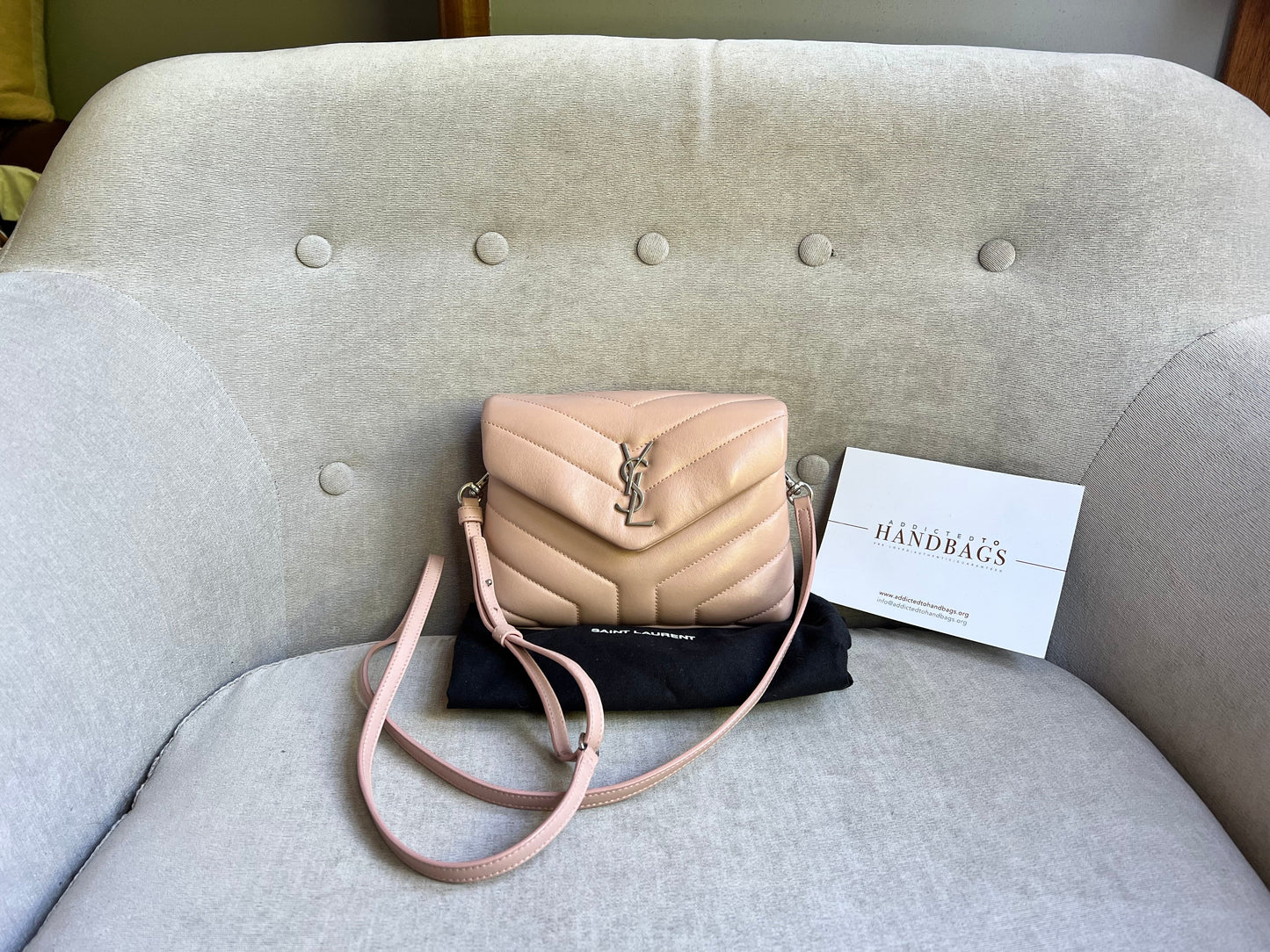 Yves Saint Laurent (YSL) Pale Pink Toy Lou Lou with Silver Hardware