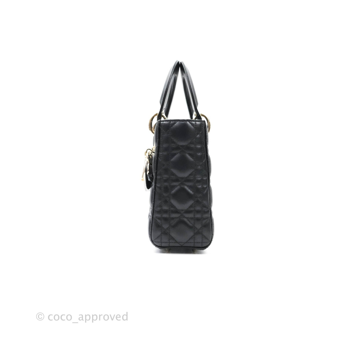 Christian Dior Lambskin My ABCDior Lady Dior Black Gold Hardware