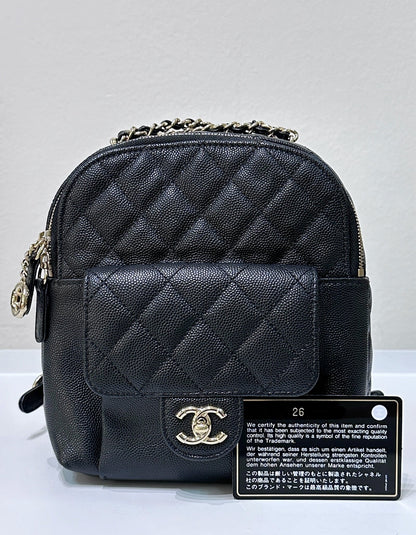 CHANEL Caviar Quilted Small CC Day Backpack Black