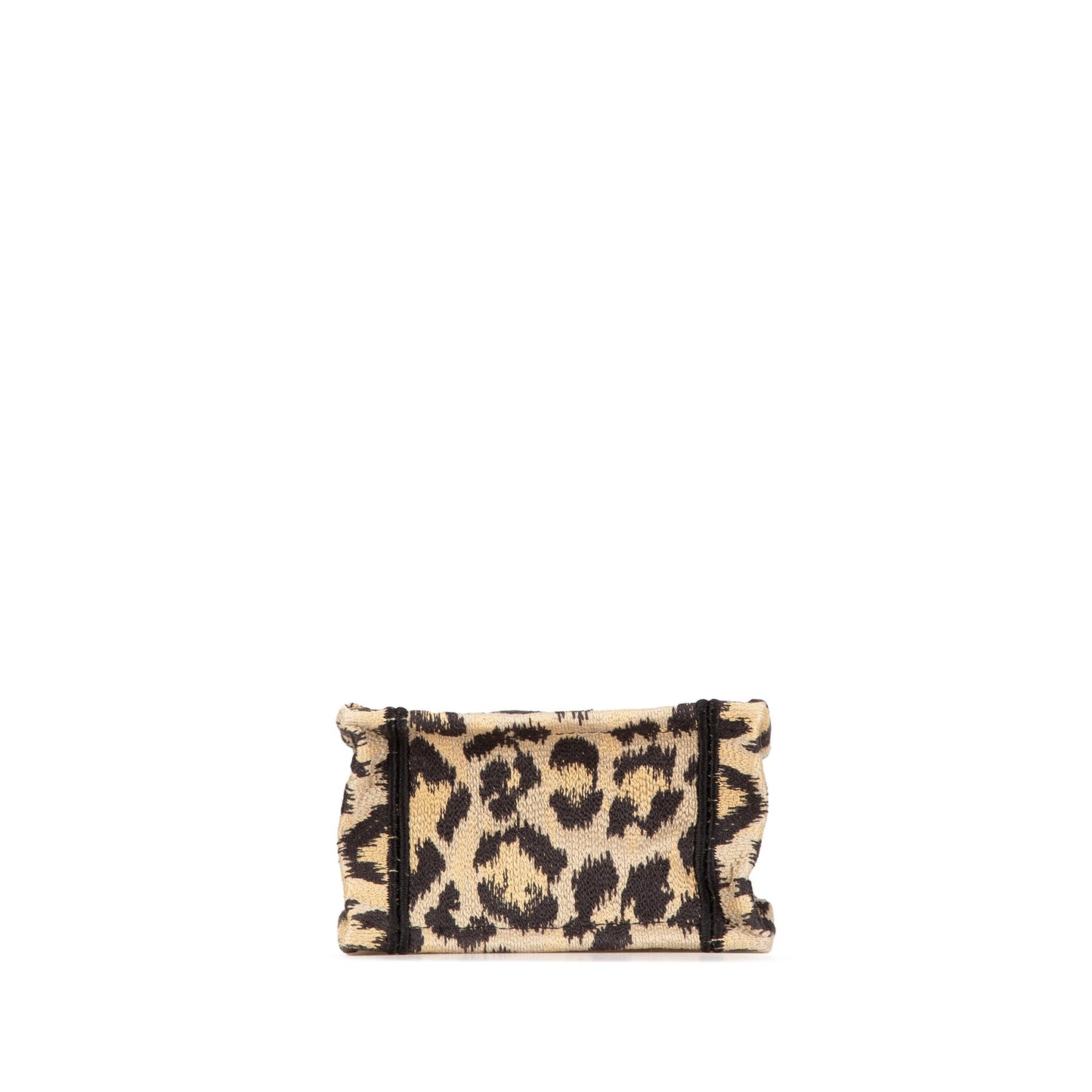 Mizza Mini Embroidered Canvas Leopard Vertical Book Tote