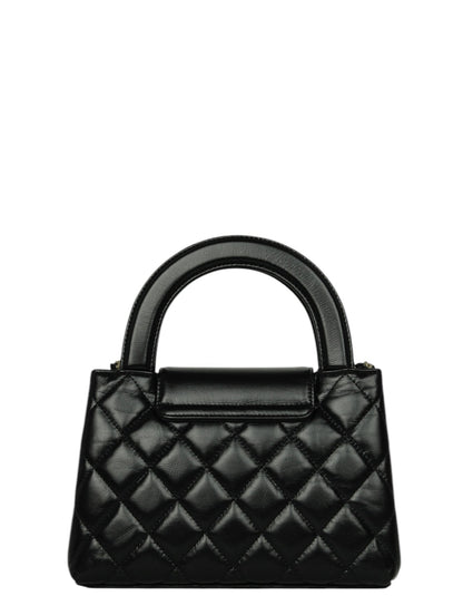 Chanel 2025 Black Calfskin Quilted Nano Kelly Shopper