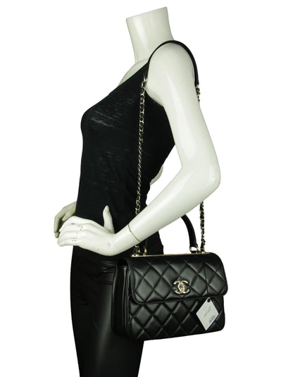 Chanel NWT 2024 Black Lambskin Quilted Trendy CC